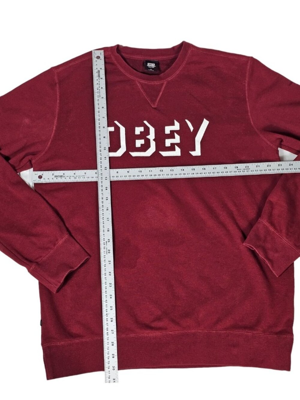 Vintage Shepard Fairey Obey Crewneck Sweatshirt XL  Maroon  Good Condition